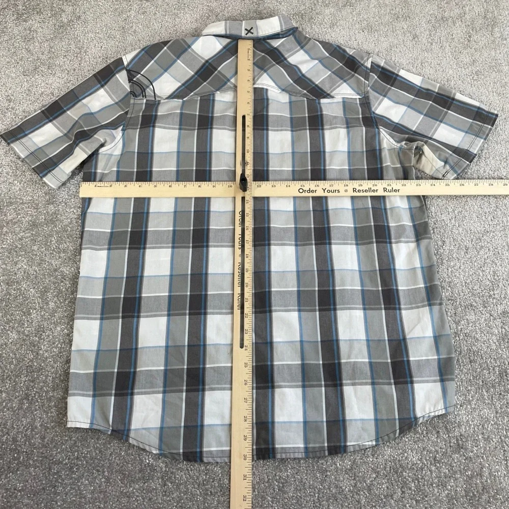 North Face Button Up Shirt Mens Large Plaid Western Short Sleeve‎ Outdoors